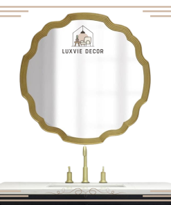 Gương tròn treo tường nhà tắm tối giản