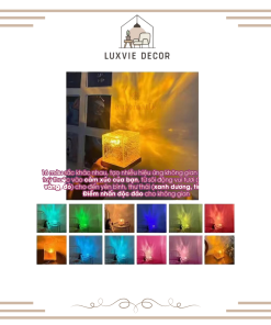 Đèn LED Trang Trí Phòng Ngủ Automatik, Đèn Ngủ Để Bàn Decor Mini Phòng Khách Chill Gợn Sóng 16 Màu