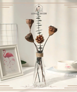 Bình hoa thuỷ tinh trong suốt mang phong cách vintage